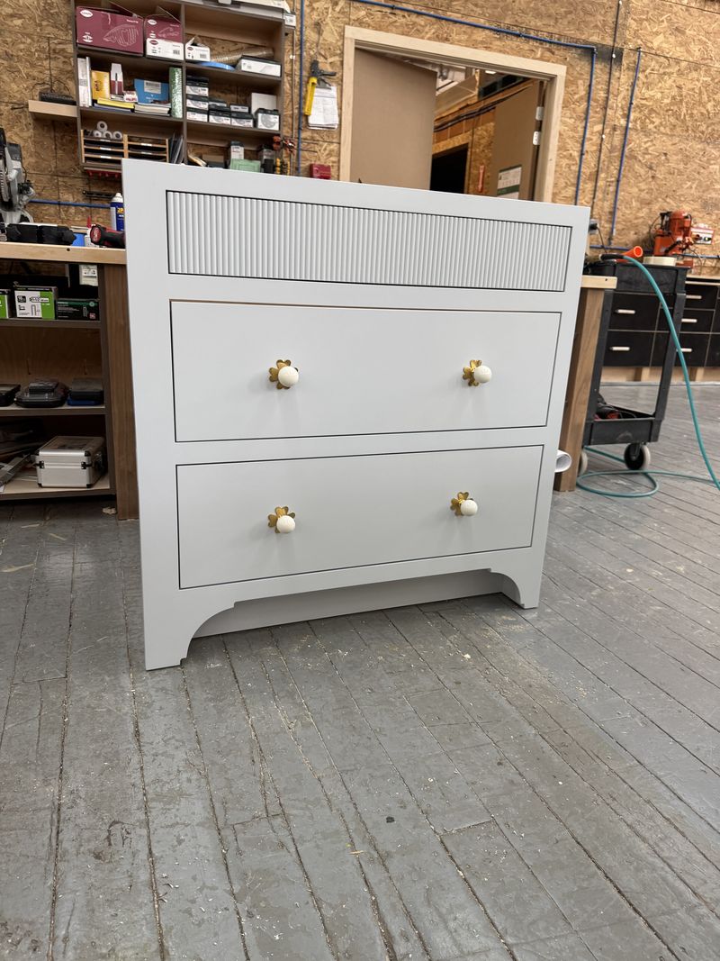 Custom drawer cabinet built in the Tavares Carpenting shop